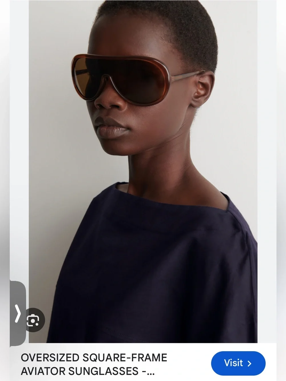 💄COS Oversized Aviator Sunglasses - Amber Brown NEW